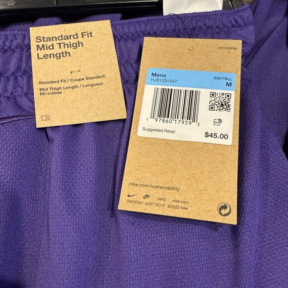 Nike Kobe Basketball 6" Dri-Fit Shorts $45 in Lakers Colorway HJ8103-547 - Picture 3 of 10